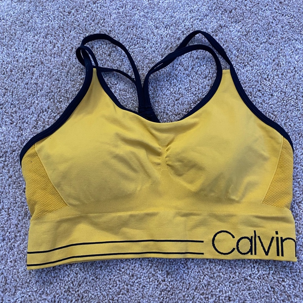yellow sports bra